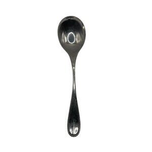 Oxford Hall Crystal Palace Stainless Bead Edge Sugar Spoon flatware glossy
